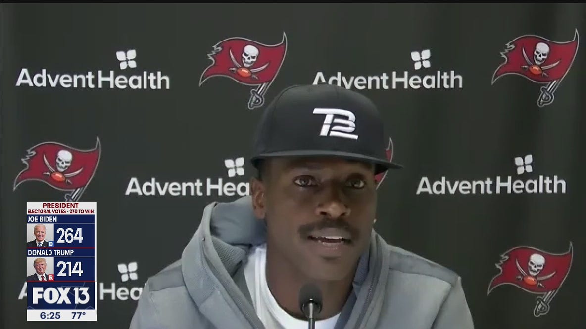 Brown joins Bucs on practice field